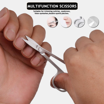 Travel Manicure Set Professional Nail Clipper Kit-5 Pieces Stainless Steel Manicure Kit, Women Men Grooming kit With Nail Care Tools Beauty Scissors Tweezers (Silver Black)