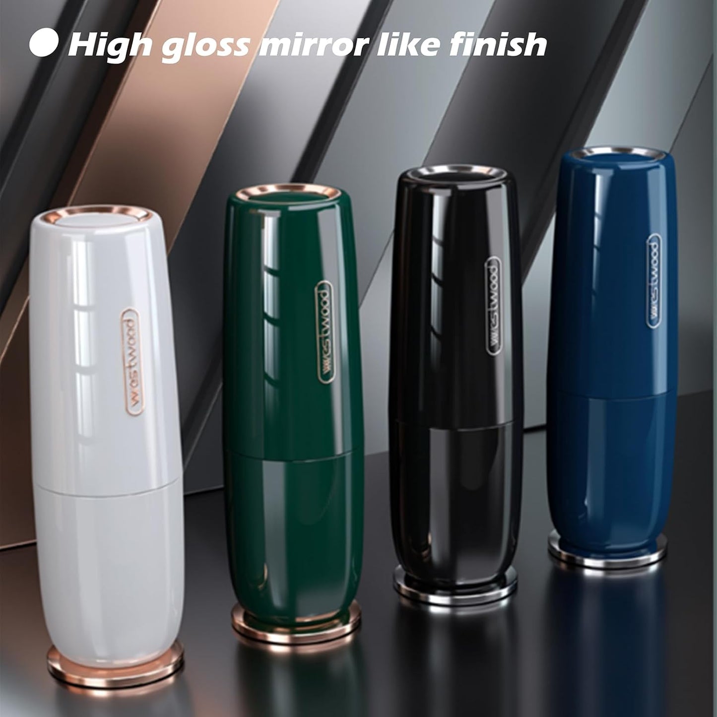 Luxury Blue Plastic Travel Toothbrush Holder Case with Cover, Portable Travel Toothbrush Cup, Storage Container for School Camping Business Trip Bathroom