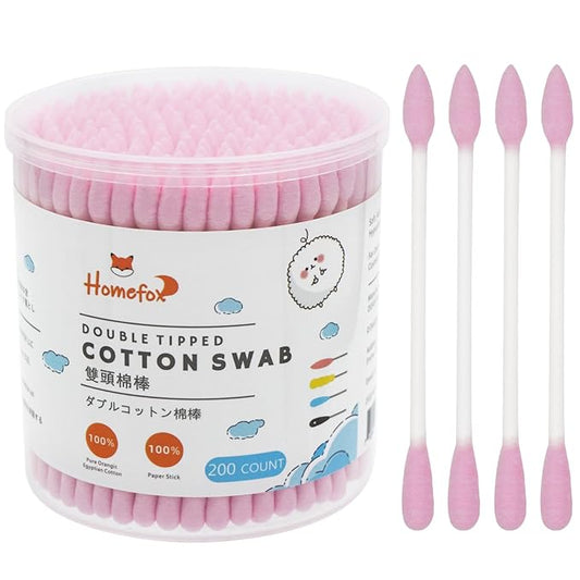 Pink cotton swabs precision pointed