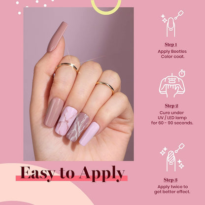 Beetles Purple Gel Nail Polish - 6 Colors Burgundy Red Lilac Glitter Mauve Gel Polish Set Soak Off Uv LED Nail Art Manicure Salon DIY at Home Gifts for Women