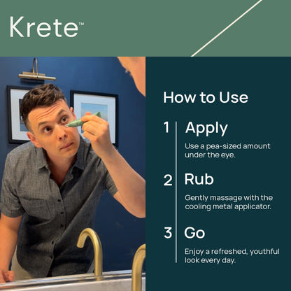 Cooling Under-Eye Stick with Liposomal Caffeine and Tripeptide-5 - Helps with Dark Circles and Puffiness, Vegan & Cruelty-Free, 0.5oz