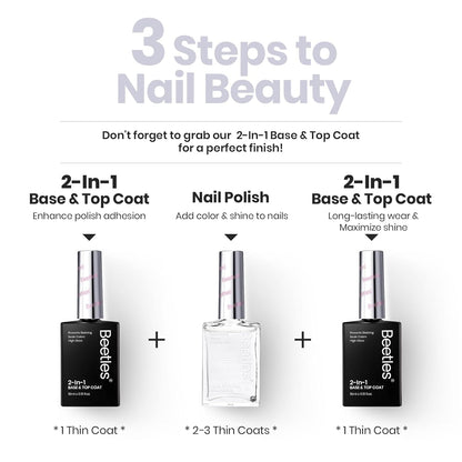 Beetles Nail Strengthener - Clear Nail Concealer Fast Air Dry Clear Air Dry Nail Growth for Damaged Uneven Nails Fingernail Polish Imperfection Masking for Sheer Shine DIY Manicure Salon Quality