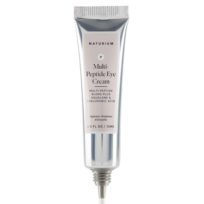Naturium Multi-Peptide Eye Cream, Smoothing & Anti-Aging Skincare, with Squalene & Hyaluronic Acid, 0.5 oz