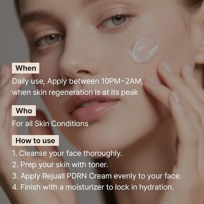 Dr. Reju-All Advanced PDRN Rejuvenating Cream 0.7oz (20g) | 99% Purity PDRN Salmon DNA, Collagen Gel Skin Repair Cream with Hyaluronic Acid & Niacinamide for Glass Skin | Night Routine Korean Skincare