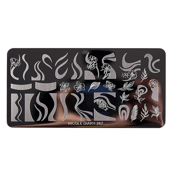 Nail stamping plates french wavy