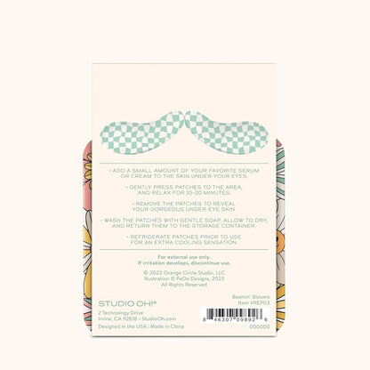 Studio Oh! Reusable Under-Eye Patches, Puffy Eyes Treatment and Under Eye Masks Skincare, 100% Silicone Eye Patches, Pairs with Favorite Serums or Creams, Beamin' Blooms