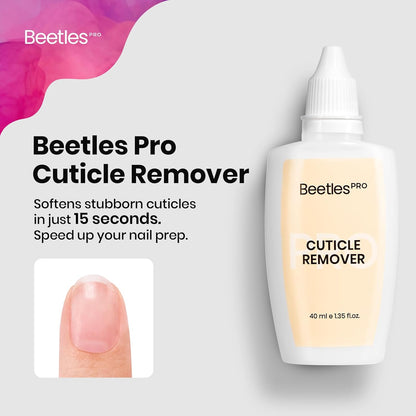 Beetles 40ml Cuticle Remover PRO: Fast Drying Cuticle Remover Softener Liquid, Gently Removes Dead Skin & Overgrown Cuticles, for Nail Technicians & DIY Manicure Lovers