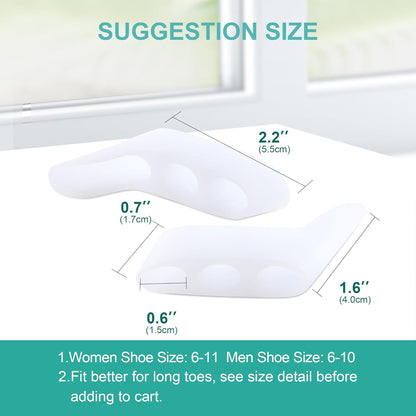Welnove Gel Pinky Toe Separators - 8 Pack Pinky Toe Spacers, Bunion Cushions Pads for Women＆Men, Silicone Little Toe Protectors for Preventing Rubbing & Relieve Pressure(White)