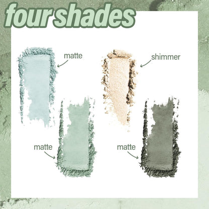 Light Green 4Colors Eyeshadow Makeup Palette,Mint Green Natural Neutral Powde Eye Shadow Palettes for Older Women,Long Lasting Naturing-Looking,Lightweight,Waterproof,Eye Makeup Kit Travel Size,Vegan