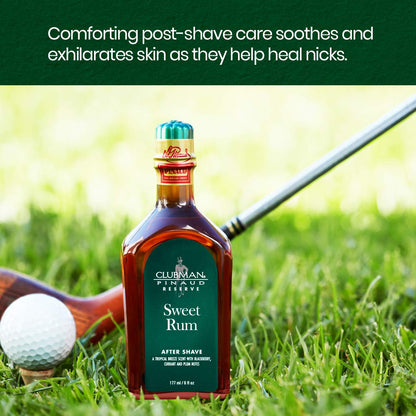 Clubman Reserve Sweet Rum After Shave Lotion for Men – Refreshing Scent After Shave Splash, Soothing Aftershave Care, 6 oz