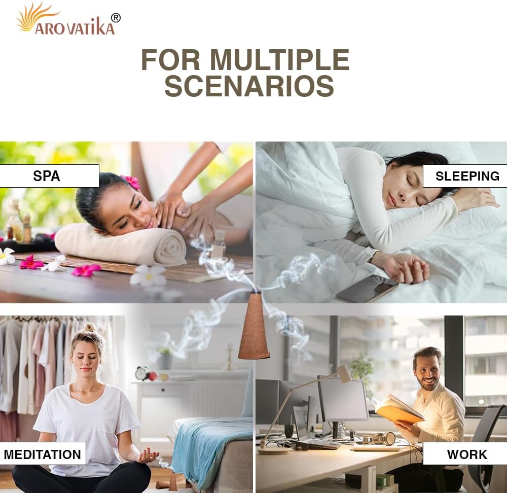 ARO VATIKA Vedic Patchouli Natural Masala 120 Incense Cones in Pack of 12 Boxes| Environment-Friendly Dhoop- Best for Prayer, Reiki, Meditation and Relaxation | Burn Time- 25 mins