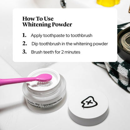 Professional Teeth Whitening Powder - Remineralizing Hydroxyapatite Tooth Powder Formula with Pap, and Diamond Pwdr - Non-Abrasive Stain Remover for Instant Results