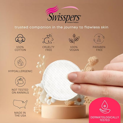 Swisspers premium exfoliating cotton rounds