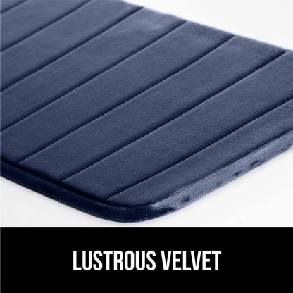 GORILLA GRIP Memory Foam Bath Mat, Soft Absorbent US Designed Bathroom Rug, Gripping Dots Machine Washable Bathmat, Cushioned Floor Mats, Shower Sink Rugs Room Décor Accessories, 30x20 Navy Blue