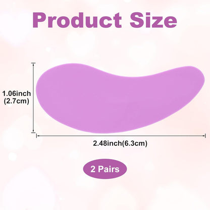 Under Eye Patches 2 Pairs, Silicone Reusable Eye Patches, Under Eye Mask for Skin Care Effect to Reduce Wrinkles and Fine Lines (Purple)