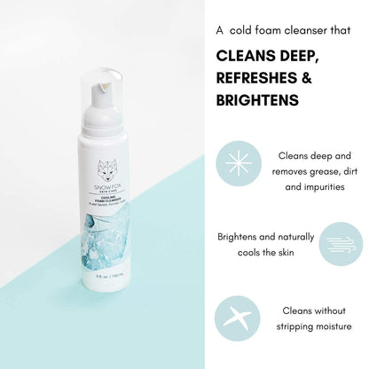 Snow Fox Cooling Foam Cleanser with Organic Aloe Vera Juice, 150 ml