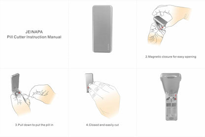 Pill Cutter with Auto Centering Device, Aluminum Pill Splitter with 316L Stainless Blade, Genuine Leather Case, Professional Pill Splitter for Cutting Small Pills or Large Pills (Black)