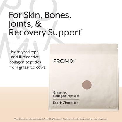 ProMix Nutrition Collagen Peptides, Chocolate - Hydrolyzed Collagen Protein Promotes Healthy Skin, Bones, Joints & Recovery Support - Add to Shakes, Smoothies - 2.5 Pound (Pack of 1)