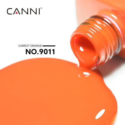 CANNI Orange Gel Nail Polish – 1pcs Bright & Light Orange UV/LED Soak Off Gel, High Gloss Color for DIY Manicure, French Nails & Salon Use