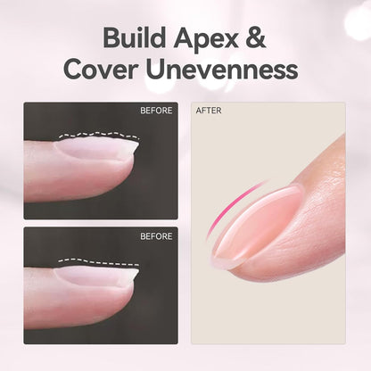 BORN PRETTY Builder Gel for Nails, 8-in-1 Milky Nude Natural Clear Builder Nail Gel for Nail Apex and Gel Extension Strengthener, Nail GLue Gel Hard Gel Base Rhinestone Nail Glue Gel in a Bottle 15ml