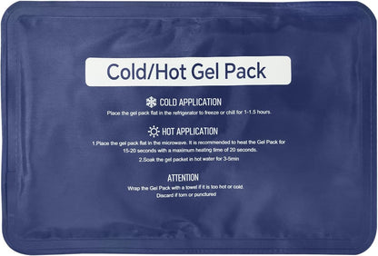 Reusable Gel Soft Ice Packs for Injuries, Flexible Hot and Cold Packs for Knees, Back, Face, Joint & Muscle Pain Relief (Medium 7.87"x 11.81")