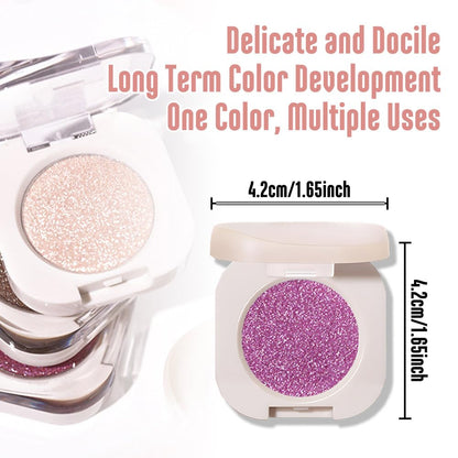 Single Purple Shimmer Sparkly Eyeshadow,Bright Intense Monochrome Eye Shadow,Apply Makeup Easily,Matte Pressed Powder Single Eyeshadow,24 Hour Eye Makeup Longwear Waterproof