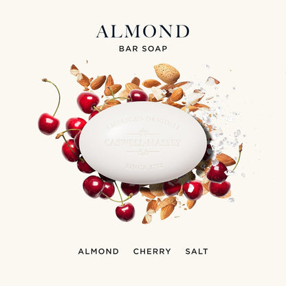 Caswell-Massey Almond Natural Bar Soap for Men & Women, Moisturizing Body Soap Bar for All Skin Types, Made with Essential Oils & Plant-Based Formula for Soft Skin, Made in USA, 5.8 oz