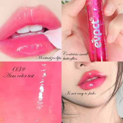 evpct 3Pcs Clear Color Changing PH Tinted Lip Gloss Sets for Women, Pink Mood Lip Oil Gloss Balm Tint Stain Glaze Pack Hydrating 0.34 fl.oz *3