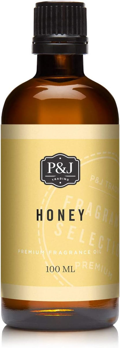 P&J Fragrance Oil - Honey Scented 100ml - Candle Scents, Soap Making, Diffuser Oil, Fresh Scents