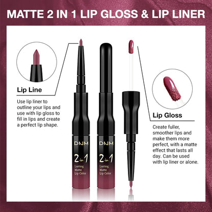 evpct 1Pcs Rose Plum Neutral Matte Lip Liner and Liquid Lipstick Stain Makeup Set for women, Rose Long Lasting Smudge Proof Lipstick labiales matte mate larga duracion listip 24 hours originales, 28#