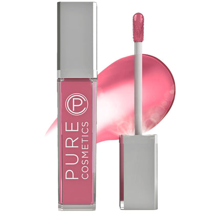 Pure Cosmetics Pure Illumination Lip Gloss - LED-lit Applicator w/Side Mirror - Non-Sticky, Moisturizing & Hydrating Lip Glosses - Soothes & Heals Dried Chapped Lips (Girl Crush)