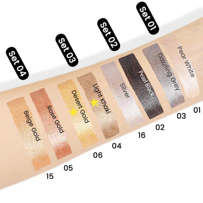 evpct 2Pcs Cream Eyeshadow Sticks Set for Eyes Light Khaki & Desert Gold Shimmer Eye Crayon Shadow Brightener Stick Pencil Pen Bulk sombras en crema para ojos 04+06