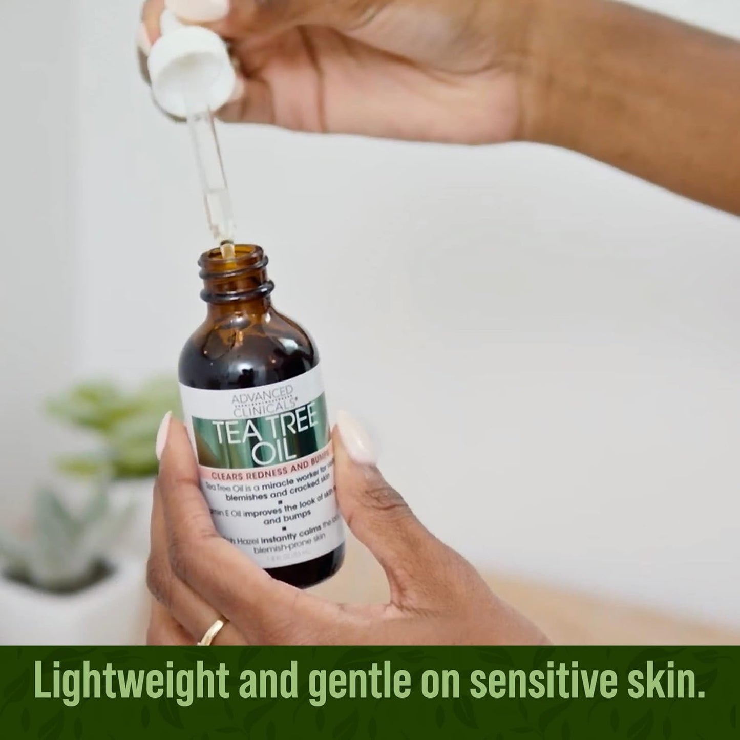 Advanced Clinicals Vegan Tea Tree Oil For Skin | Acne Patch Vegan Facial Serum | Targets Redness, Bumps, Breakouts, & Acne Scars | Organic Pure Tea Tree Oil For Face W/Vitamin E & Witch Hazel, 2pc