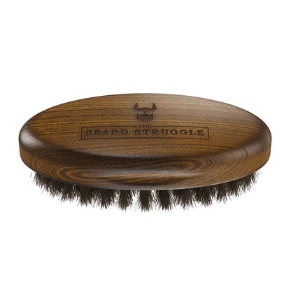 Beard Struggle Men's Beard Brush - Durable Nylon Bristles with Polished Beechwood Handle for Viking Savage Hair & Grooming - Perfect Travel Size