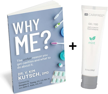 CariFree Gel 1100 (Mint) Anti-Cavity Fluoride Toothpaste with Nano Hydroxyapatite, Enamel Protection, Dentist Recommended for Kids and Adults, Dentist Developed, 2.40 oz. (Pack of 1 + Book)