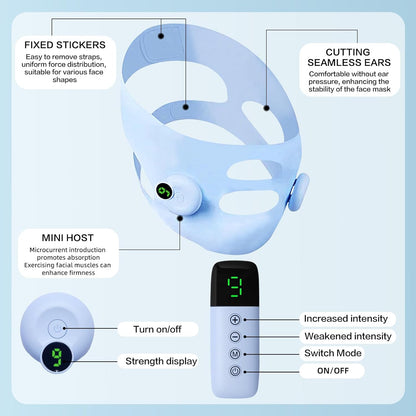 V-Shaped Face Machine Double Chin Reducer, Electric Double Chin Reducer & Face Lifting Device with 6 Modes 9 Intensity Levels