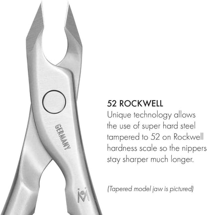 GERMANIKURE Standard Professional Cuticle Trimmer - 1/4 Quarter Jaw Nipper - Ethically Made in Germany - FINOX Stainless Steel Sharp Cuticle Remover in Leather Case – Manicure Tool, r173, 3mm