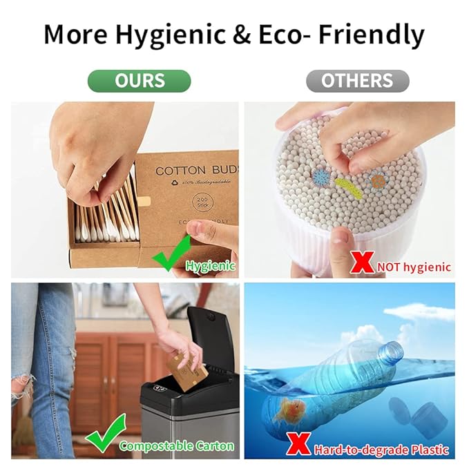 Bamboo cotton swabs 400 count