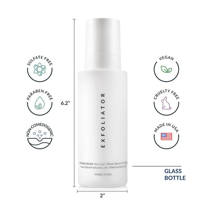 NAELI AHA/BHA Exfoliating Face Wash - 10% Glycolic Acid & Salicylic Acid Cleanser, Anti Aging Acne & Wrinkle Reducing Facial Exfoliant, Pore Minimizer & Brightening Gel, 4 oz