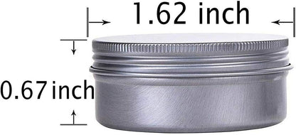 0.5 Ounce Aluminum Tin Jar Refillable Containers 15 ml Aluminum Screw Lid Round Tin Container Bottle for Cosmetic,Lip Balm, Cream, 12 Pack.