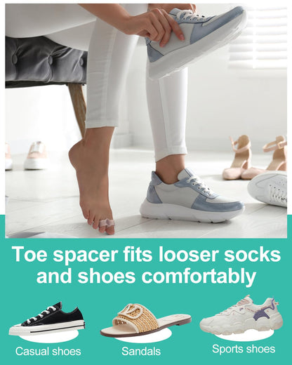 10 Pack Bunion Toe Corrector, Gel Toe Separators Big Toe Spacers with 2 Loops for Women Big toe, Bunion Pain Relief, Overlapping Toe, Hammer Toe (Clear)