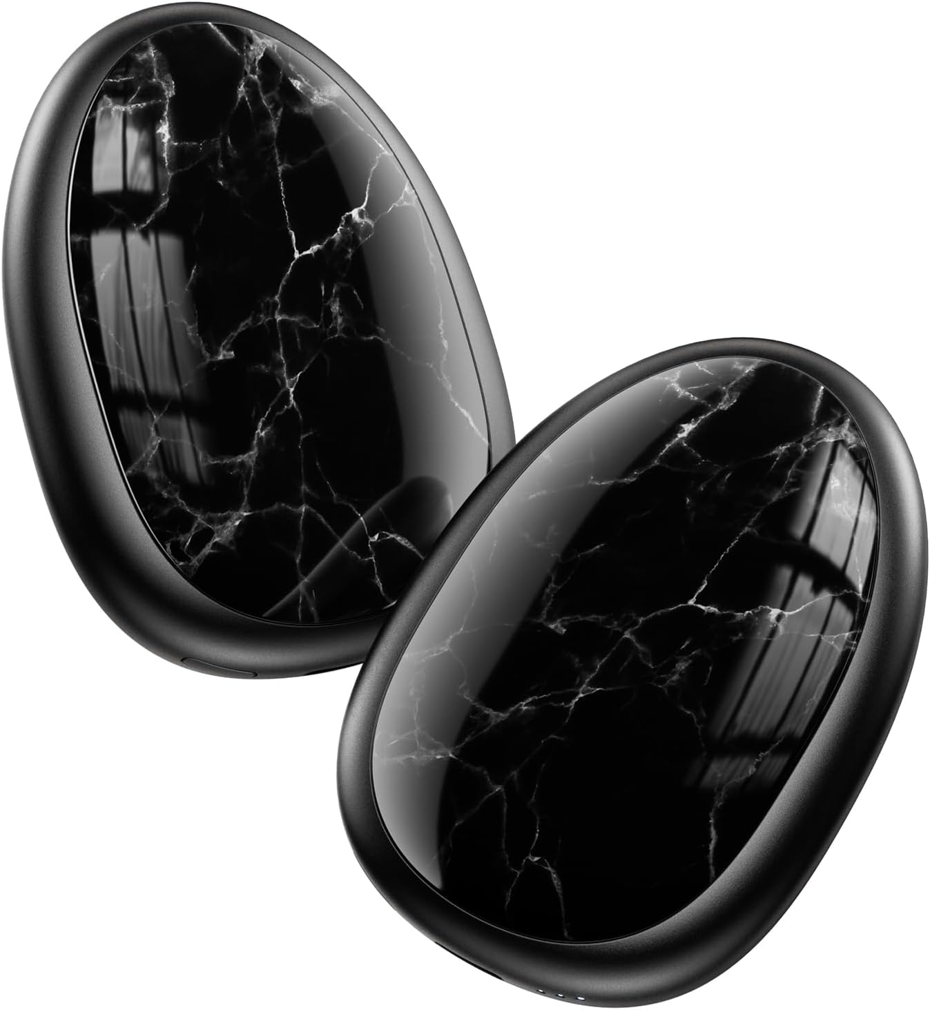 Hand Warmers Rechargeable 2 Pack, AI Temperature Control Electric Handwarmers, Stone Shape Portable Pocket Heater, Great Gift for Christmas Hunting, Golf, Camping Black