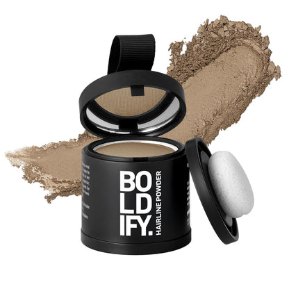 BOLDIFY Hairline Powder (LARGE, 10g) - Root Touch Up Hair Color for Gray Coverage - Bald Spot Concealing Hair Powder for Women & Men - 48-Hour Stain-Proof - Medium Blonde