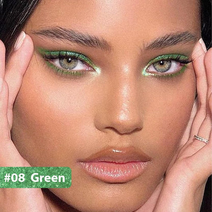evpct 1Pcs Green Color Gel Glitter Eyeliner Pencils Set for Women Waterline Waterproof Smudge Proof lapiz de ojos delineador de ojos contra el agua Eye Liner Makeup,08# Green