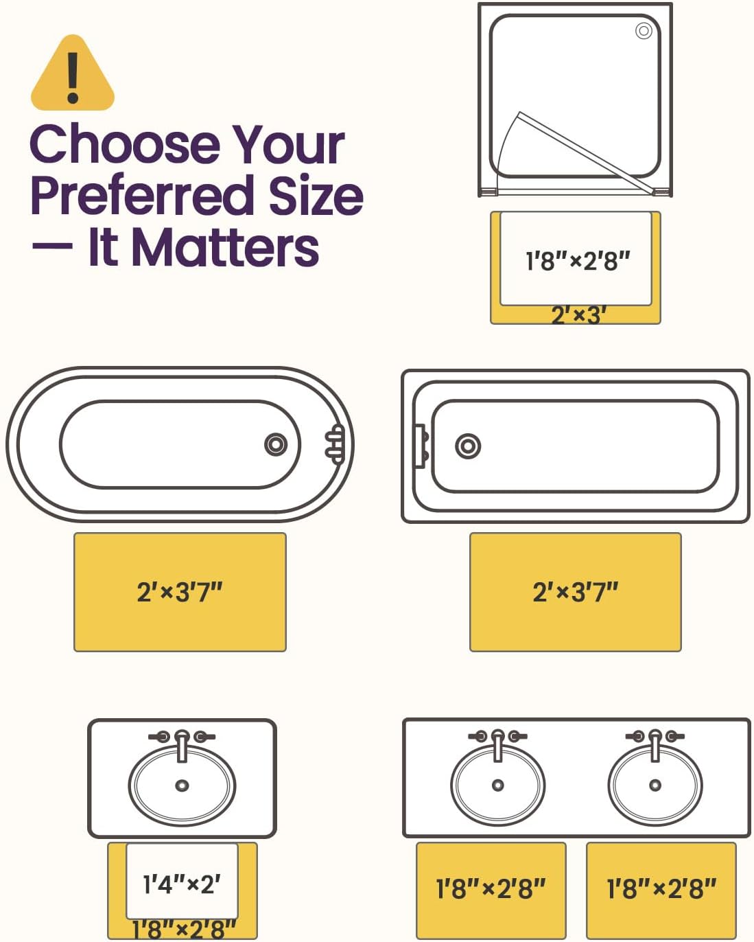 DEXI Bathroom Rugs 24x16, Washable Non Slip Bath Mat for Shower Floor, Absorbent Quick Dry Bathmat with Rubber Backing, Ultra Soft Plush Carpet for Tub, Brown