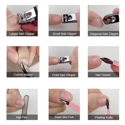 Manicure Set Professional Nail Clippers Kit Pedicure Care Tools- Stainless Steel Women Grooming Kit 18Pcs for Travel or Home (Pink)