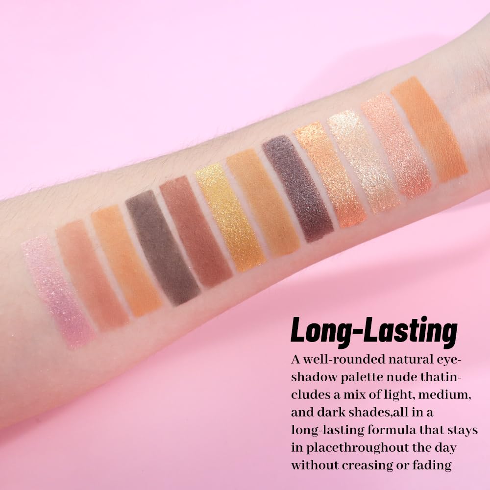 SUAKE Neutral Eye Shadow Palette,Nude Pink Champagne Naked Cream Eyeshadow Palette,Make Up Pallets for Women, Highly Pigmented Long Lasting Naturing-Looking,Blendable,Vegan