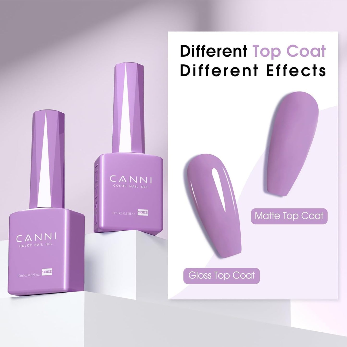CANNI Purple Wisteria Nail Gel Polish – High Gloss Soak Off UV LED Gel, Long-Lasting Salon Manicure DIY Nail Art Gel Polish For Women