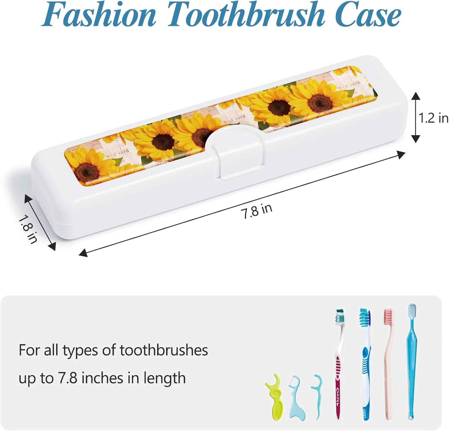 2 Pcs Toothbrush Travel Case - Colorful Pattern, Holder and Covers for Toothbrushes, Includes Tongue Scraper Case