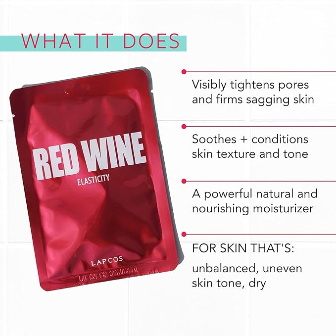 Lapcos red wine sheet mask,